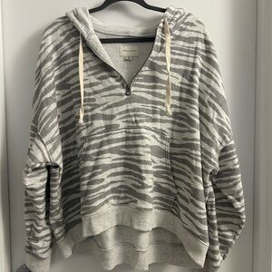 Gray Zebra Print Women's Sweater